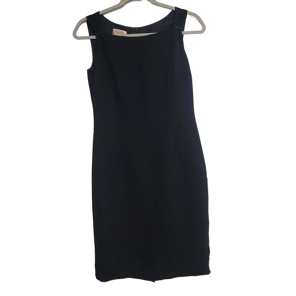Talbots Petites Black Sleeveless Knee Length Zip Up Back Dress Size 4 - Picture 1 of 9
